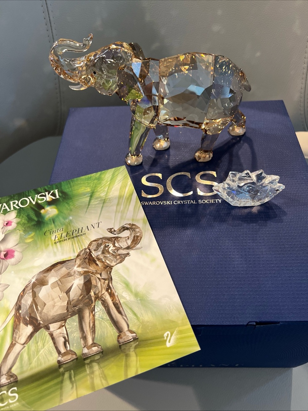 Swarovski SCS 2013 Cinta Elephant 1137207 Annual Edition Box COA Plaque Mint